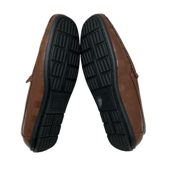Beverly Hills Polo Club Loafers Mens 11 Brown Slip On Driving Shoes Checkered - Picture 10 of 13